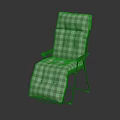 Soft Plaid Pattern Reclining Chair With Metal Frame For Comfortable Indoor Seating
