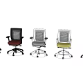 Modern Mesh Back Office Chairs With Adjustable Arms And Rolling Casters 3d model