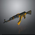 Modern Orange And Black Tactical Rifle With Futuristic Design And Ergonomic Features