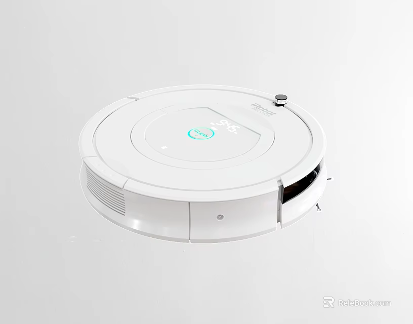 White Smart Robotic Vacuum Cleaner Efficient Automatic Home Floor Cleaning Tool 3d model 