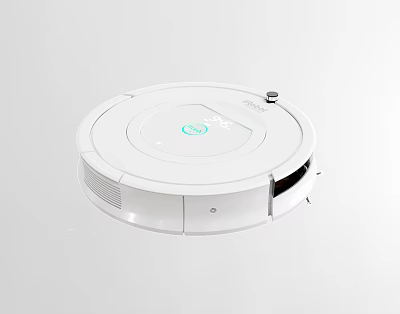 White Smart Robotic Vacuum Cleaner Efficient Automatic Home Floor Cleaning Tool 3d model