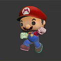Cartoon Mario Character in Red Hat Blue Overalls and White Gloves 3D Stylized Figure 3d model