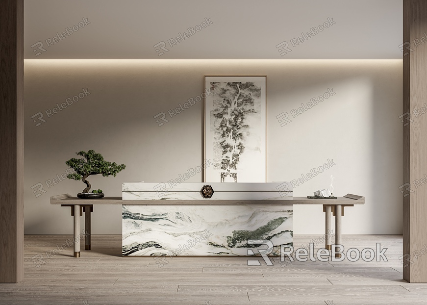 New Chinese-style reception desk model