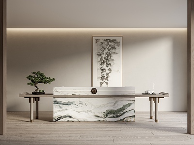 New Chinese-style reception desk model