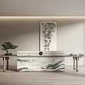 New Chinese-style reception desk 3d model