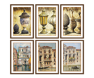 American Architectural Painting Decorative Painting Hanging Painting 3d model