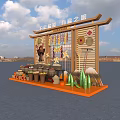 Traditional Folk Style Photo Spot With Dried Chili Peppers Windmills And Pumpkins