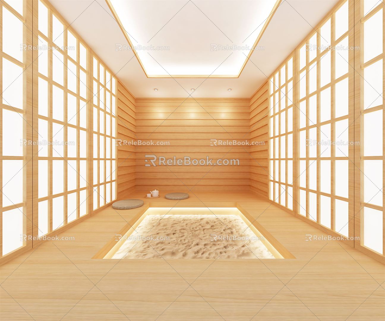 Modern steam room sauna room 3d model