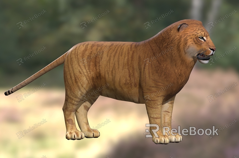 Lions and tigers animals model