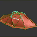 Red KUSHY Camping Tent With Modern Outdoor Structure And Sturdy Design