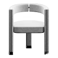 Modern Minimalist Leisure Chair With Beige Fabric Upholstery And Metal Legs