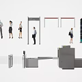 Modern Security Inspection Equipment Security Inspection Gate Security Inspection Machine Security Inspection Gate Character Gate Machine Gate Inspection Machine 3d model