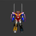 Smart Robot With Vibrant Red Yellow Blue Armor And Detailed Mech Design
