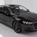 Black Audi Sedan Featuring Sleek Design Shiny Exterior And Alloy Wheels