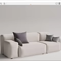 Modern double sofa multiplayer sofa 3d model