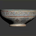 Intricately Carved Decorative Bowl With Colorful Figure Patterns And Detailed Designs