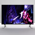 Sleek Modern TV Displaying Vibrant Animated Characters In Clean Minimalist Room Setting