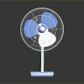 Desktop PC Cooling Fan With Blue Blades And White Base For Efficient Heat Dissipation