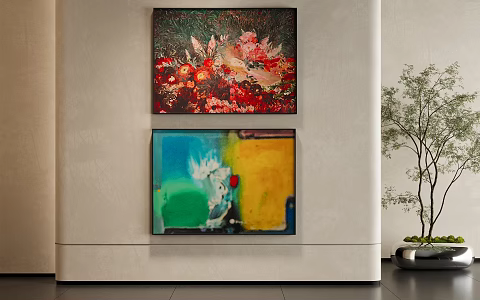 Modern decorative painting combination 3d model