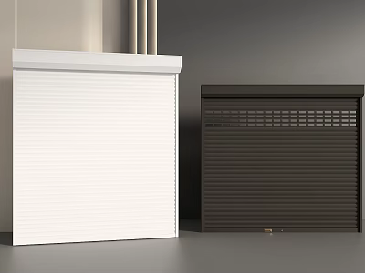Modern White and Brown Roller Shutters Exterior Design with Sleek Finish 3d model