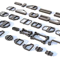 Industrial Equipment Parts Including Various Shapes Metal Fasteners Frames And Connectors