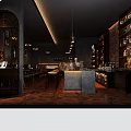 Industrial Bar Interior Design With Brick Wall Hanging Lights Counter Tables And Drink Shelves