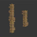 Two Building Roof Tile Structures With Wooden Texture And Long Short Shapes