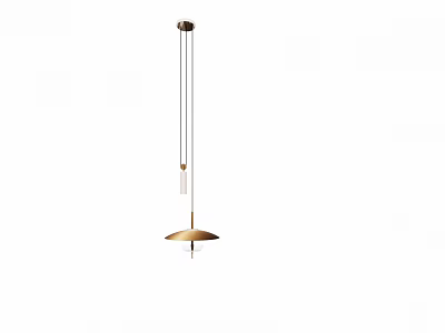 Modern Minimalist Pendant Light With Gold Metal Rod And Cylindrical Glass Shade 3d model