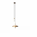 Modern Minimalist Pendant Light With Gold Metal Rod And Cylindrical Glass Shade