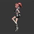 Red Haired Fantasy Character Leaping With Mythical Creature And Winged Accessories
