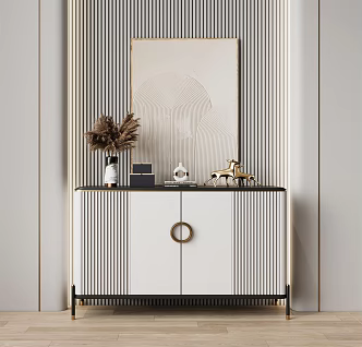 Light Luxury Entrance Cabinet 3d model