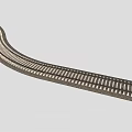 Curved Railway Track With Concrete Sleepers And Gravel Bed Extending Into Distance
