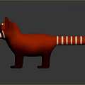 Red Panda Plush Toy With Red Fur White Facial Markings And Striped Tail