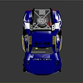 Blue Off Road Rally Car With Large Wheels Antenna Roof Equipment And Number 12