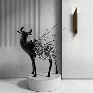 Modern sculpture abstract deer sculpture 3d model