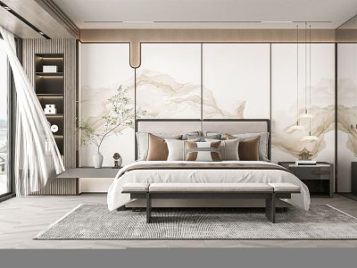 New Chinese bedroom model