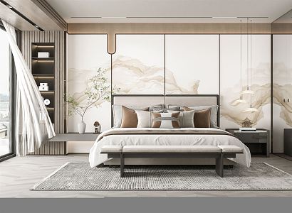 New Chinese bedroom 3d model