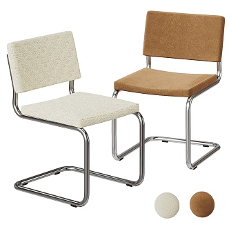 Modern Cream Style Single Chair Cream Single Chair 3d model