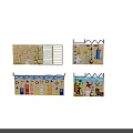 Wooden Wall Mounted Play Panels for Kids with Animal Transportation Tools and Giraffe Themes