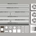 Different Types of Air Conditioner Air Outlets Including Framed Regular and Linear with Various Sizes