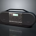 Black Portable Radio Speaker with Digital Display Showing Time and Control Buttons