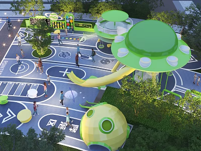 Modern children's play area Children's playground 3d model