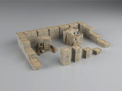Modular Building Components Featuring Various Stone Brick Shapes For Construction Projects 3d model