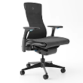 Ergonomic Office Chair With Adjustable Arms Lumbar Support Wheeled Base And Gray Fabric Upholstery