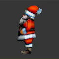 Santa Claus Character Design In Red Costume With White Beard And Belt Details
