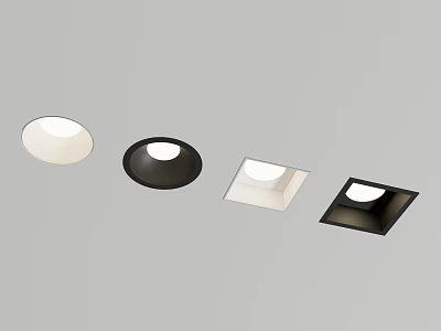 Modern Downlights Spotlights With Black White Round Square Design For Home Interior 3d model