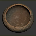 Handcrafted Clay Bowl Sculpture With Round Shape Textured Surface And Earthy Brown Tones