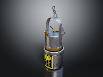 Metal Daily Electrical Appliance With Handle And Yellow Label Simple Design 3d model
