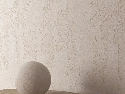 Beige Textured Wall Components With Round Object On Wooden Table 3d model
