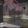 Korean BBQ Restaurant Exterior With Red Signage And Dining Tables